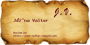 Jóna Valter névjegykártya
